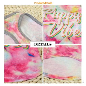 Shading Pink tie-dye Breathable Pet T-shirt